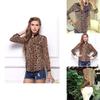 Wonderful New Women Leopard Print Chiffon Long Sleeve Slim Casual Blouse For Elegant Style