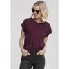T-shirt Femme Grandes Tailles - Urban Classic - Bordeaux - 100% Coton - Coupe Large - Col Chemise