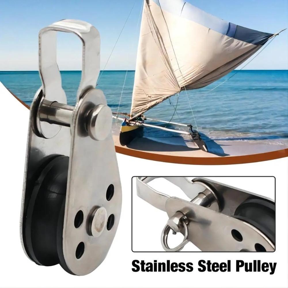2pcs 25mm Pulley Single Wheel Marine Hardware Durable Lifting Rope Pulley Kayak Boat Accessories