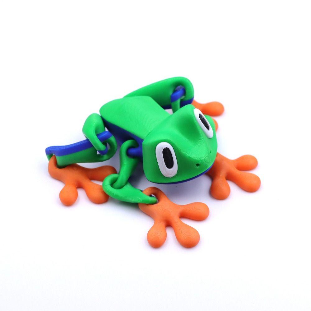 Movable Joints 3D Printed Frog Model Magnetic 3D Printed Frog Toy Frog Sculpture  Kids