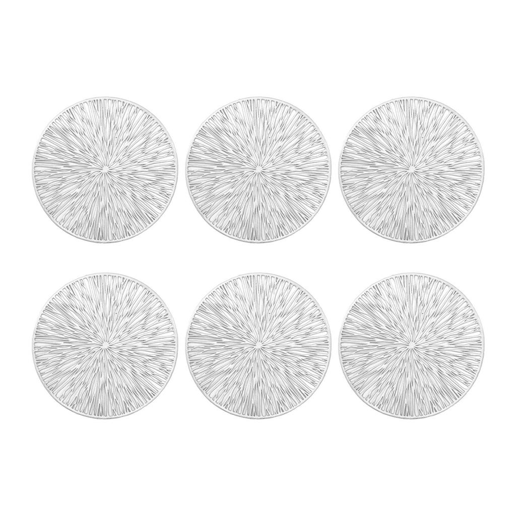 6 Pieces PVC Drink Coasters Cup Pads Multifunctional Table Top Protection Round