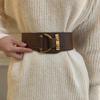 "Women's Retro Black Elastic Waistband Fashion Belt"