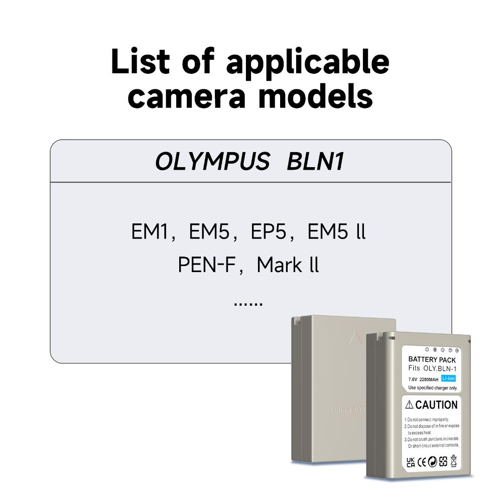 2280mAh BLN-1 BLN 1 PS-BLN1 Camera Battery + Multi-Function Charger Battery Storage Box for Olympus OM-D E-M1 E-M5 Mark II PEN-F E-P5 EM1 EM5 PENF EP5
