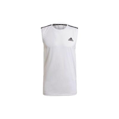 Canottiera da Allenamento con Logo 3 Strisce Uomo Top Bianco GM2158