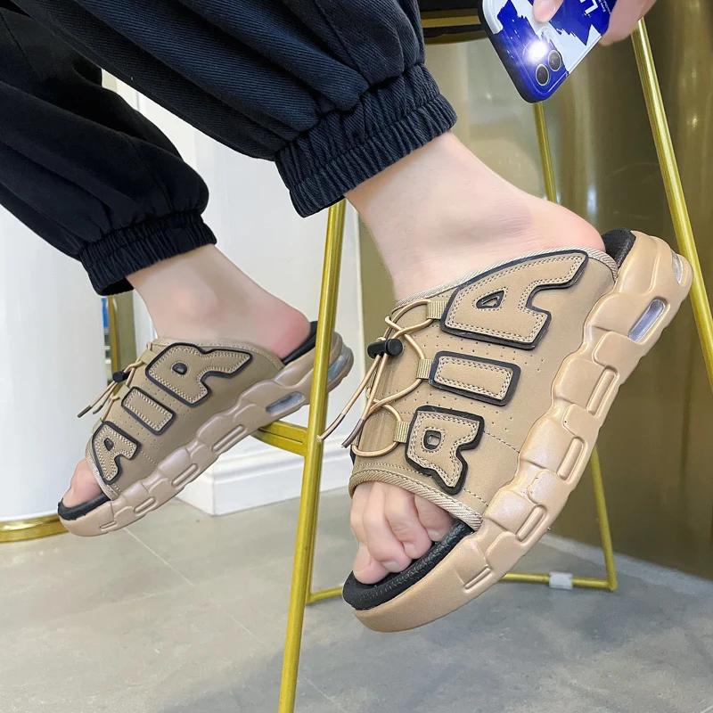 Summer Sandals Outdoor Thick Sole Versatile Beach Anti Slip Shoes 2024 New Men's Brand Designer Fashion Slippers Size 39-46