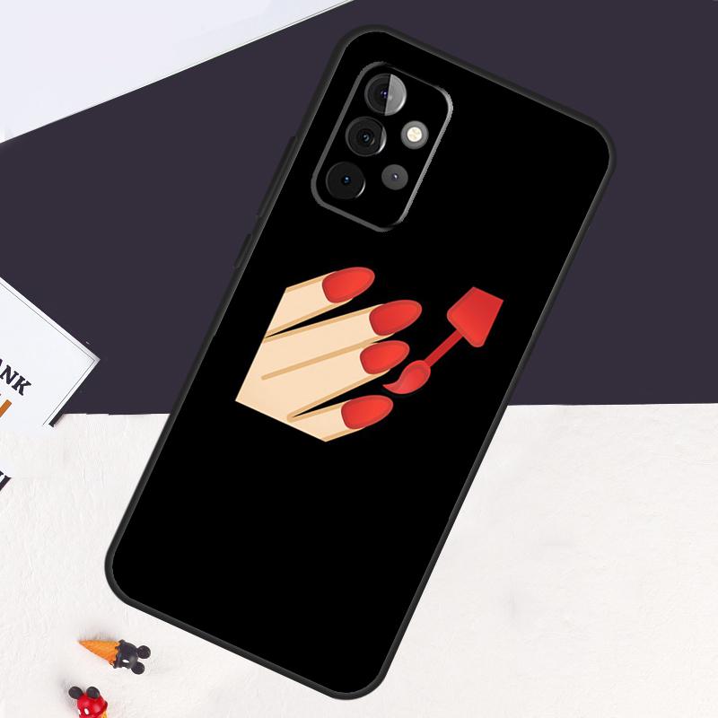 Nail Polish Cover For Samsung Galaxy A54 A34 A14 A51 A71 A50 A52S A73 A53 A33 A13 A12 A52 A32 A22 Back Case