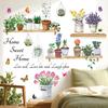 DECOWALL Flower Pot Wall Sticker Decor Potted Plant Kindergarten Nursery Kids Room DIY Baseboard Entrance Hallway Nordic Stylish Wall Transfer Sticker