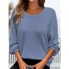 Plus Size Women's New Autumn Round Neck Solid Color Loose Long Sleeved Top