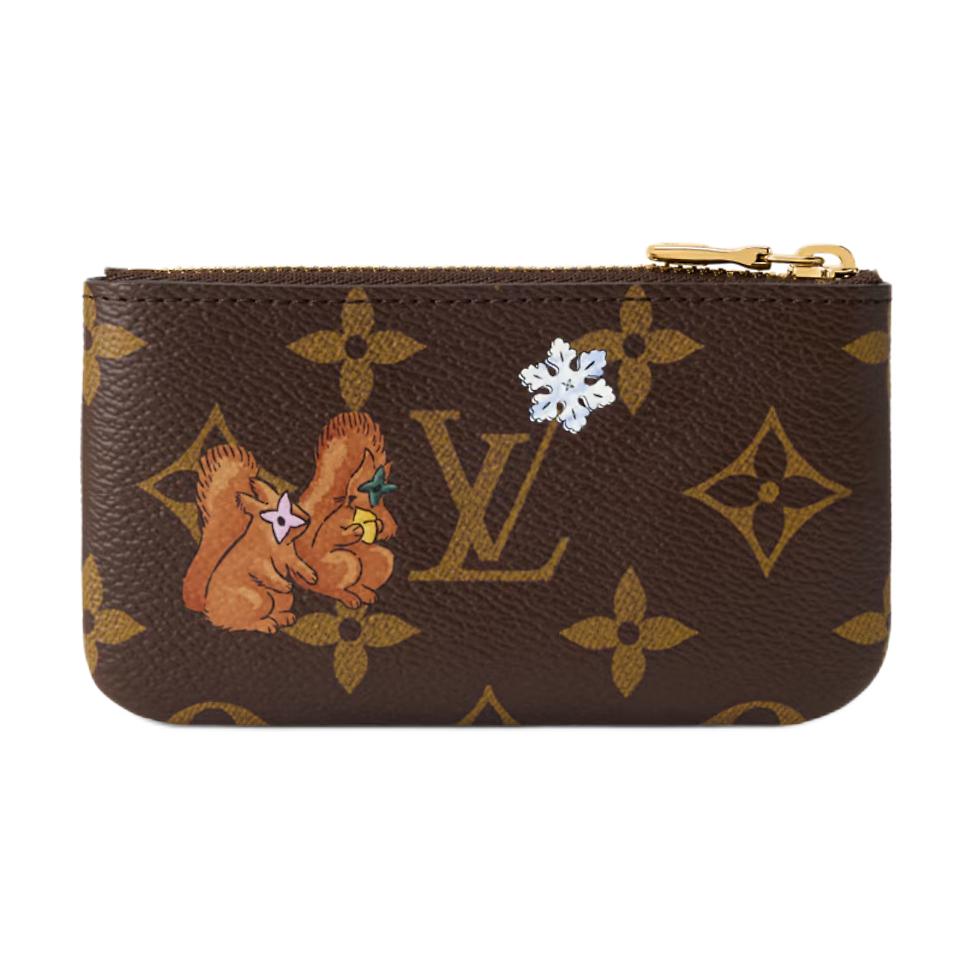 Louis Vuitton Vivienne Wintery Travel Cute Brand Mascot Illustration Paw Print Pattern Monogram Canvas Wallet Women wallet Brown M15341