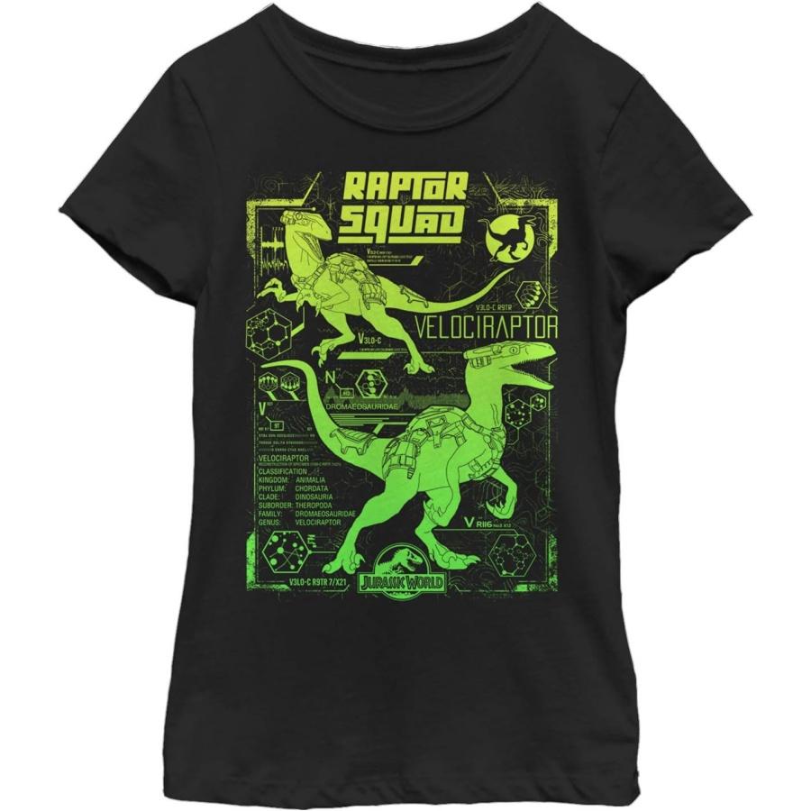 Jurassic World Girl s Squad Schematic T-Shirt, Black, Medium S