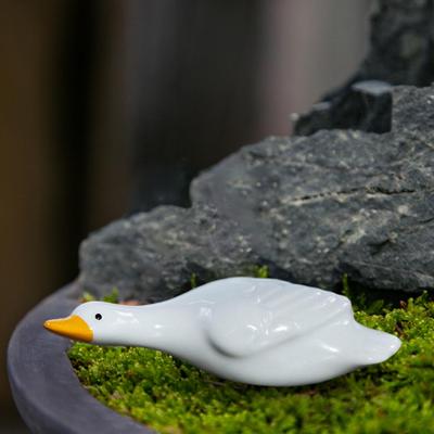 Statue de jardin de canard, Sculpture animale mignonne et créative, décoration artisanale de bureau, figurine Miniature pour pelouse