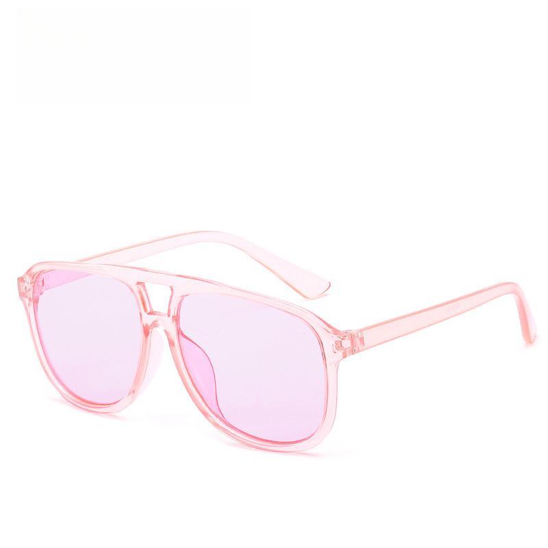 Unisex Big Frame Sunglasses Square Sunglasses Euramerican Double Nose Bridge Transparent Glasses for