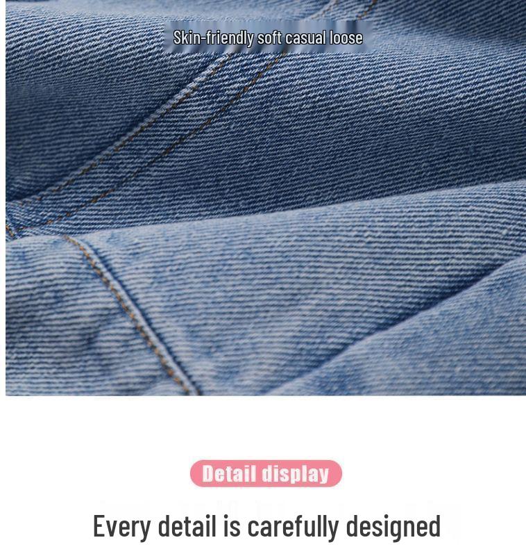 2025 Girls' Cute Moristyle Denim Jacket – Lightweight Spring & Autumn Fashion