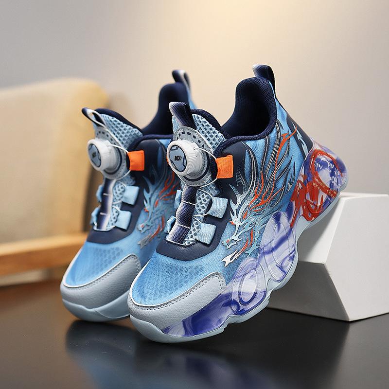 Spring and Autumn New Children's Basketball Shoes Lightweight and Breathable Boys' Sports Shoes Medium and Older Children's Fashion Trend Running