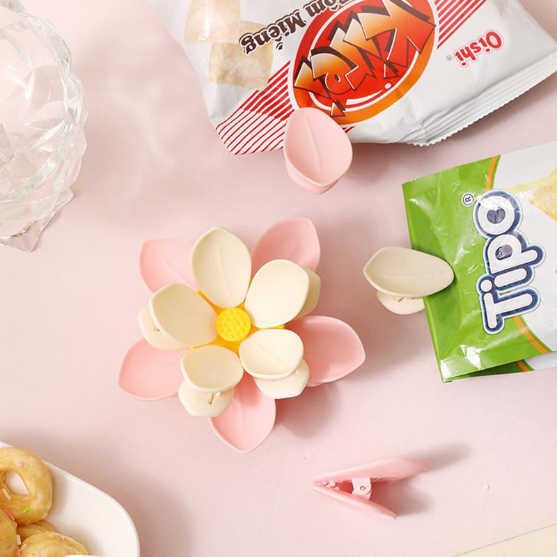 Clipe de Vedação Magnético de Lótus 3D Ímã de Geladeira Clipe de Vedação para Sacos de Lanches Alimentícios Decoração de Geladeira Acessórios de Cozinha