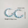 Bohemian Style Turquoise Bead Ring Earrings for Women, Versatile for Daily Wear