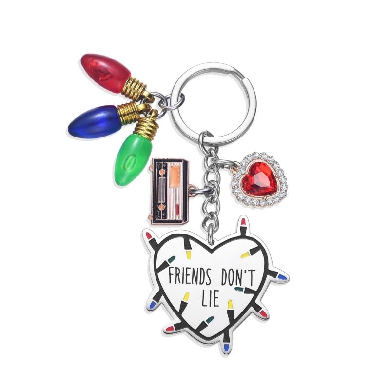 

Stainless Steel Friendship Keychain with Heart Light Bulb Pendant Designs Symbolizing Warmth for Gift 1