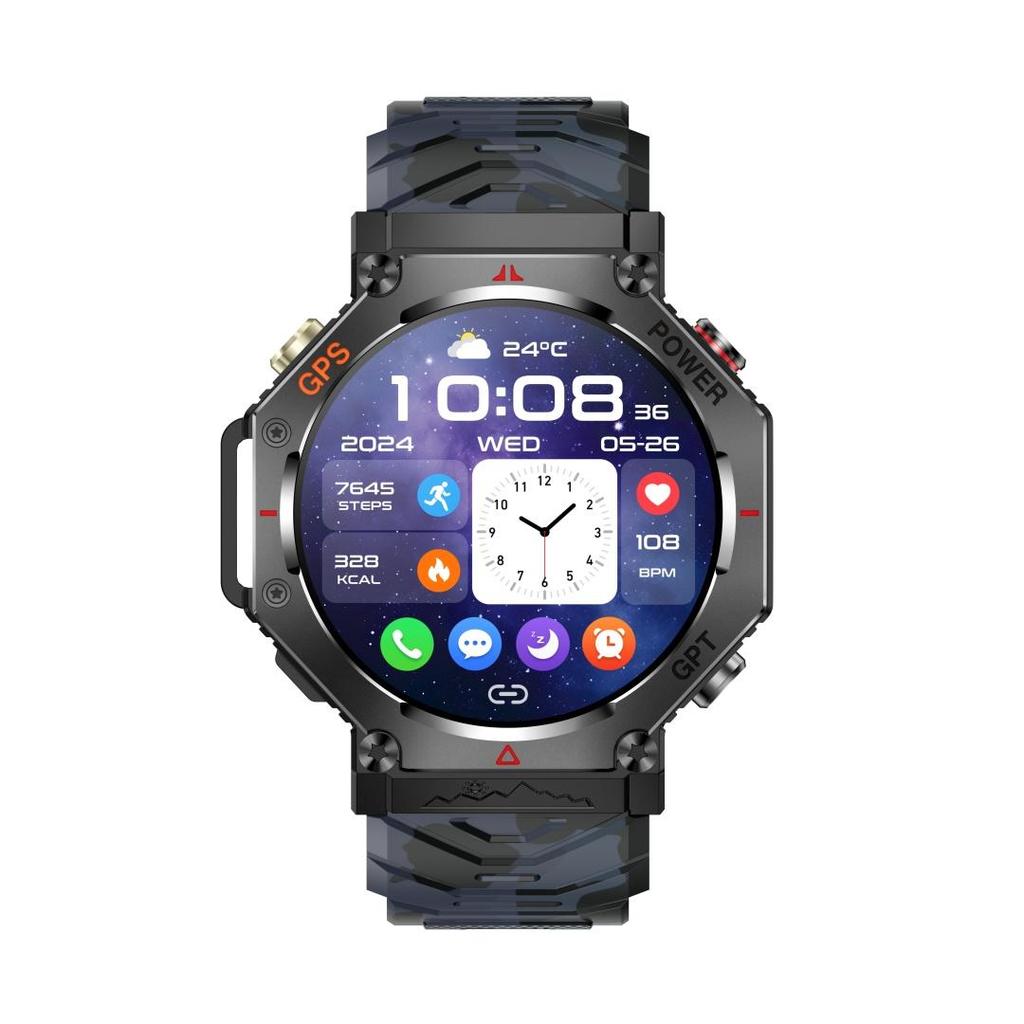 Rainbuvvy KC91 GPS Smart Bracelet 1.39inch TFT 360x360 BLE5.3 GPT 3ATM Waterdicht 530mAh Bluetooth Bellen Zaklamp Android Smartwatch
