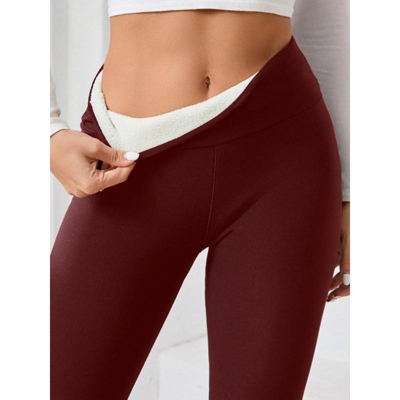 Fleece Thickened Lamb Wool Leggings Women's Autumn and Winter High-waisted Leggings Thermal Pants Yoga Pants