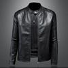 Veste en cuir à col montant pour homme, collection printemps/automne 2025 - Vêtements d'extérieur décontractés pour jeunes