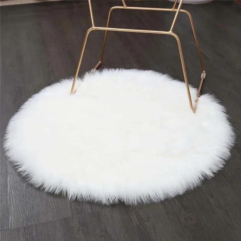 Artificial Sheepskin Rug Bedroom Mat Wool Warm Hairy Carpet Chair Cover Home Docoration Seat Fur Pad Carpets for Living Room