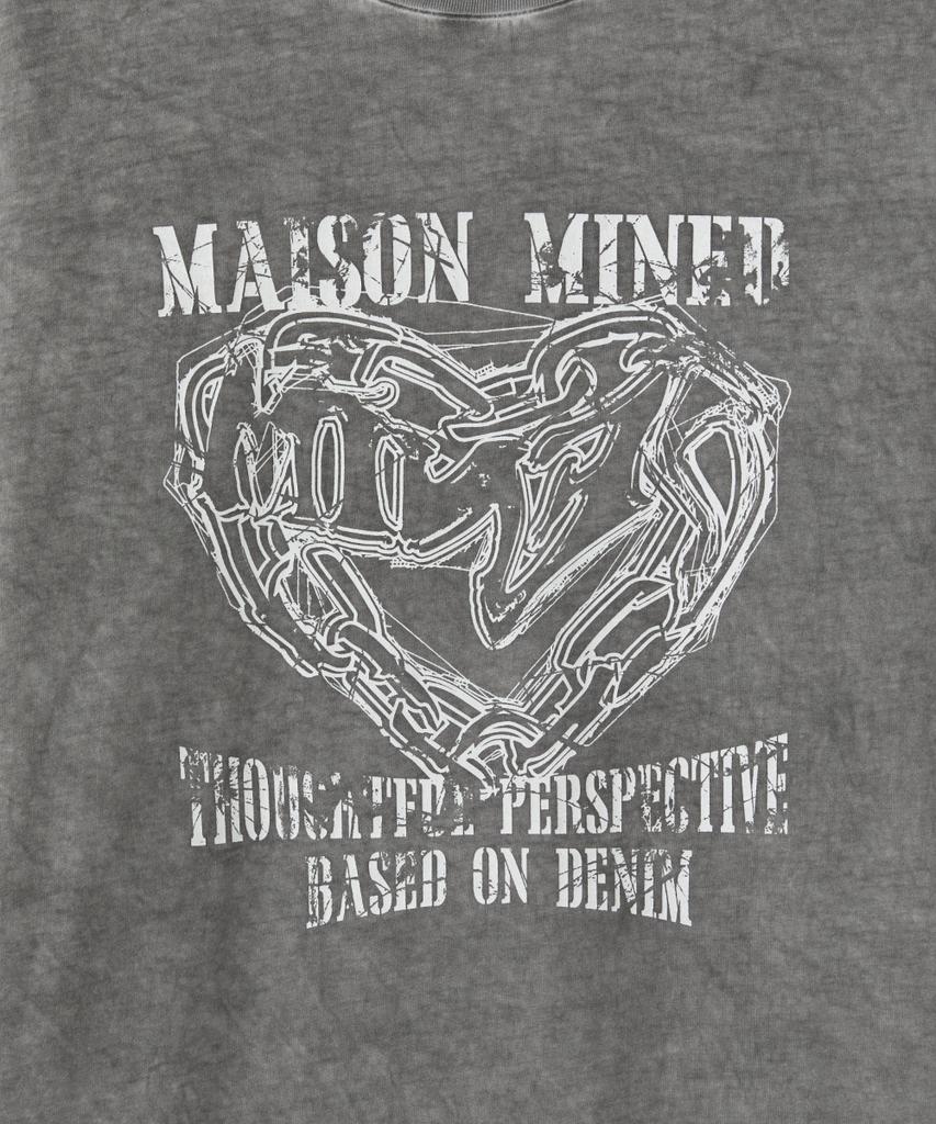 MAISON MINED Doodle Heart Washing Half T Charcoal