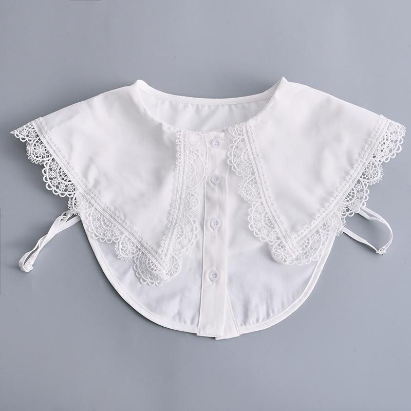Women Embroidery Lace Detachable Lapel Fake Collar Shirt White Ruffles False Collar Woman Removable False Blouse Nep Kraagie