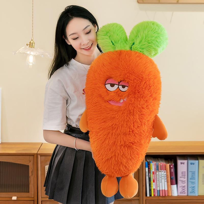 New Cute Long-haired Carrot Plush Toy Expression Monster Doll Ugly Cute Doll Birthday Gift