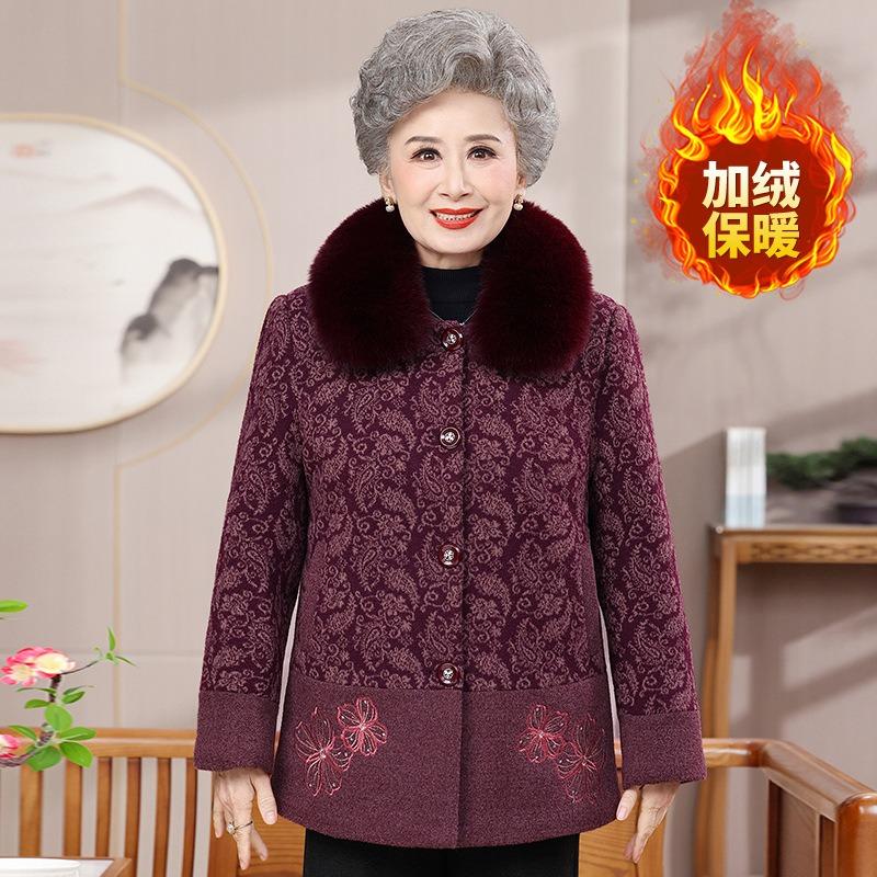 

Новая осенне-зимняя шерстяная куртка плюшевая жена зимний топ утолщенная теплая одежда 5XL [recommended 150-80kg] фиолетовый