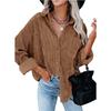 Camicie da donna autunno e inverno Camicia oversize ampia in velluto a coste casual da donna