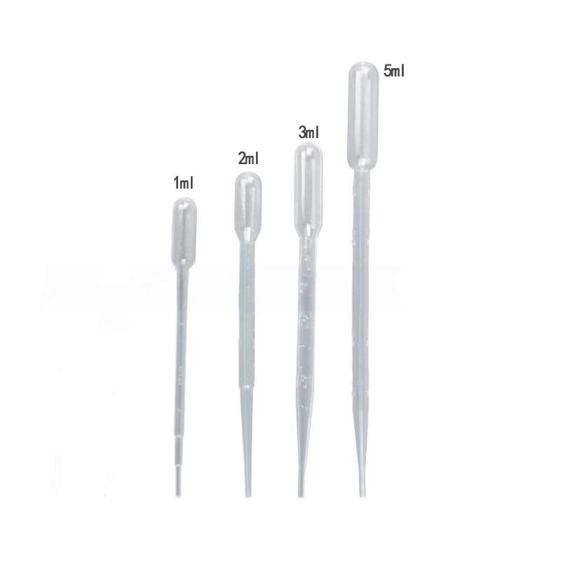 100pcs/lot Plastic Disposable Graduated Containers Lab Pipettes 1ml 2ml 3ml 5ml Liquid Burette Straws Cosmetic Tools
