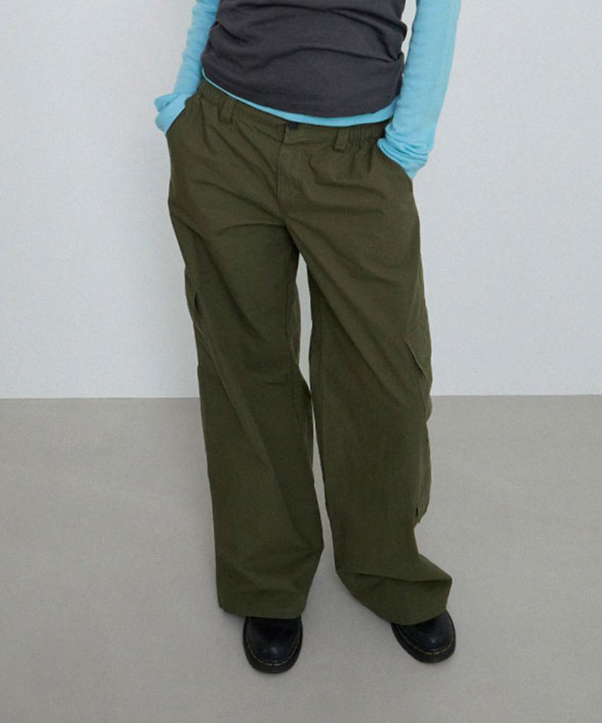 Peulipeopeulipeo Low Banding Cargo Pants (Khaki)