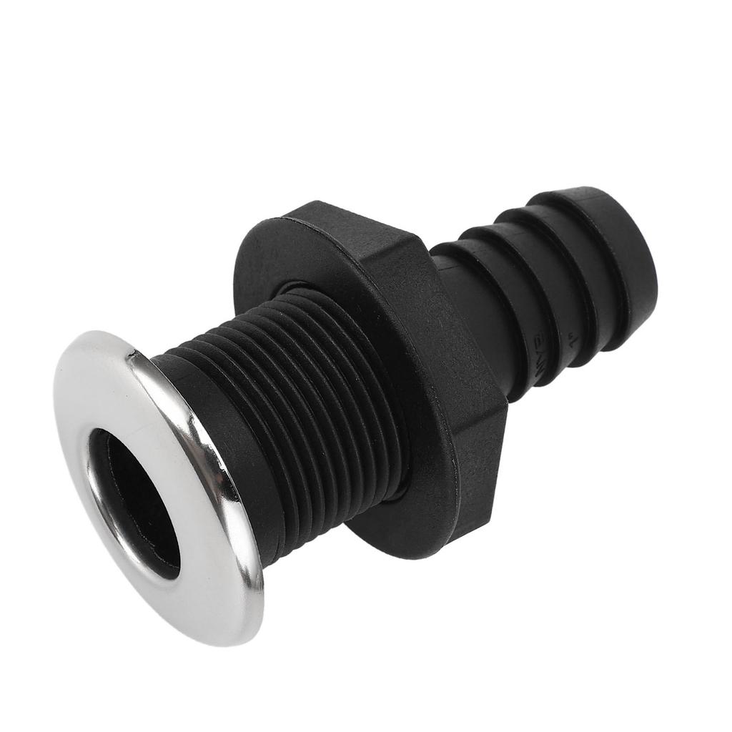 25mm Thru Hull Fitting Nylon Impact Resistance Leakproof Long Lasting Use Thru Hull Connection for Boats Straight