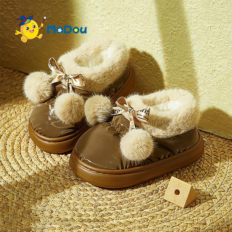 

Mo Dou, детская осенне-зимняя непромокаемая хлопковая обувь, новая хлопковая обувь с плюшевой и толстой изоляцией