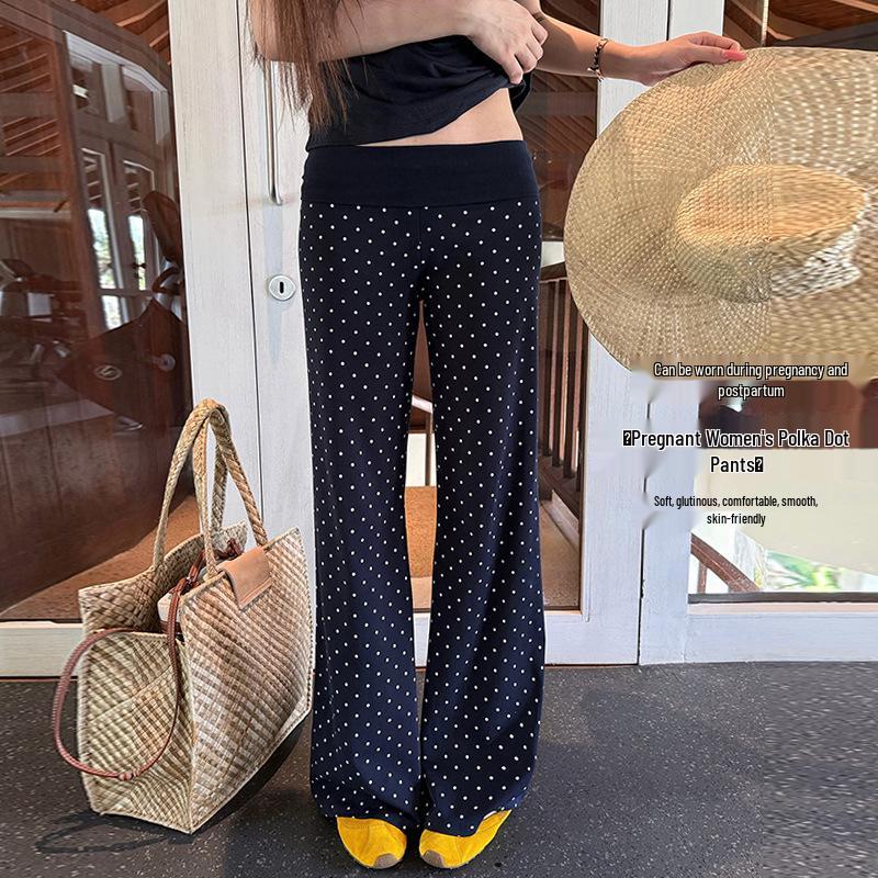 2026 Maternity High-Waisted Slimming Polka Dot Pants M