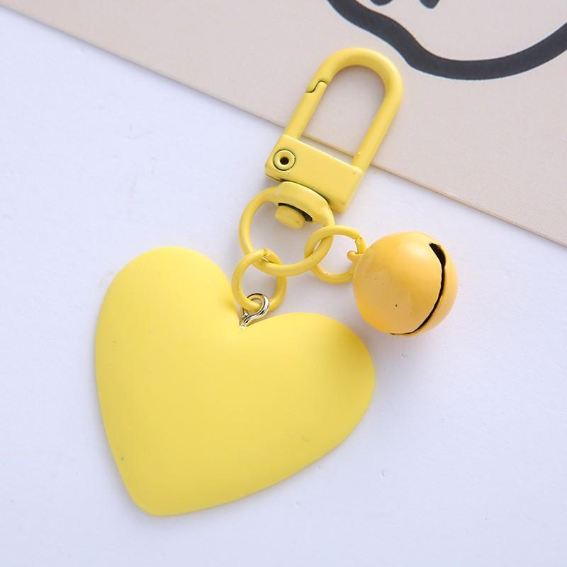 Snoepkleurige Hartvormige Bel Sleutelhanger, Schattige Meisjes Hartvormige Perzikvormige Hoofdtelefoonhoes, Tas Hanger Accessoire.