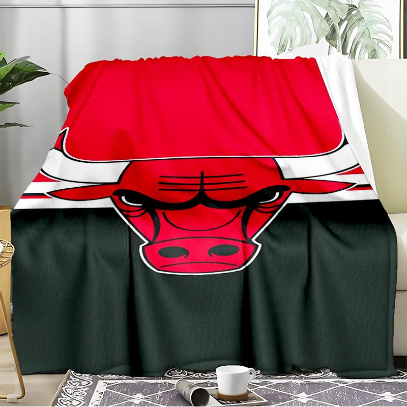 Red Bulls Basketball Blanket Flannel Throw for Sofa, Indoor, Camping, Living Room, Office, Chair, And Bed Soft Birthday Gift