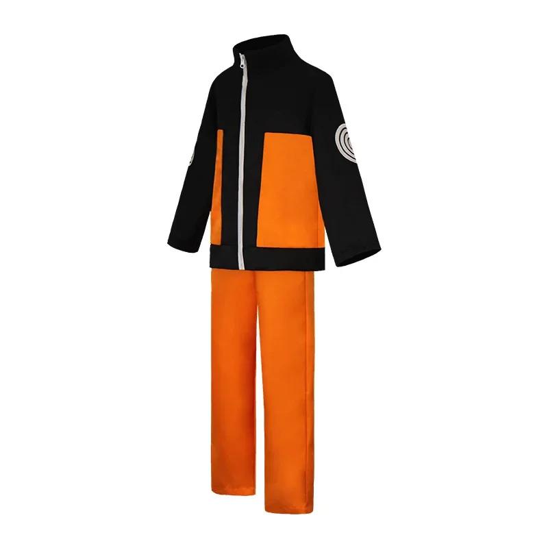 Adult Akatsuki Cosplay Costume Kids Anime Ninja Uniform Uzumaki Costumes Set Jacket Pant Headband Frog Wallet Kunai Shurike NM18