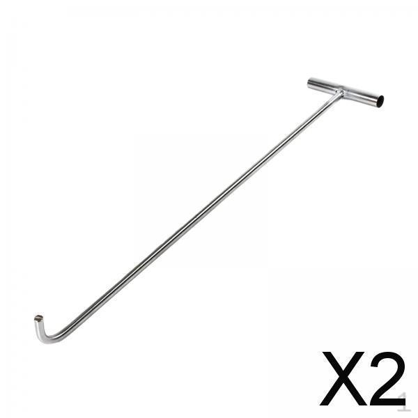 

2x Крюк для колодца Инструмент для подъема крышки люка Открыватель крышки люка Канализационный Сверхпрочный Универсальный