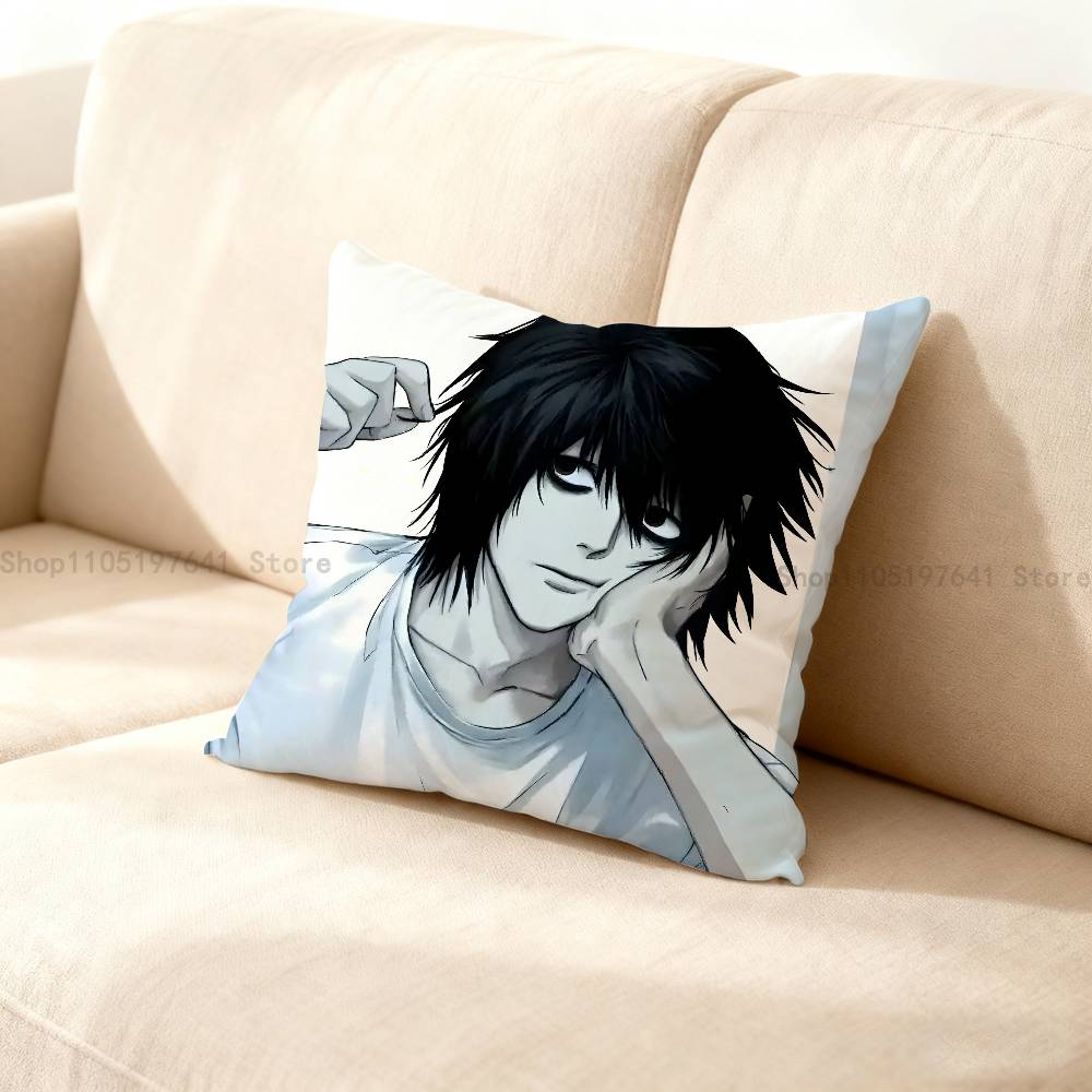 L-Lawliet D-Death Note Pillow Case For Sofa Decor Car Office Room Printing Cushion Cover Decorations And Protector