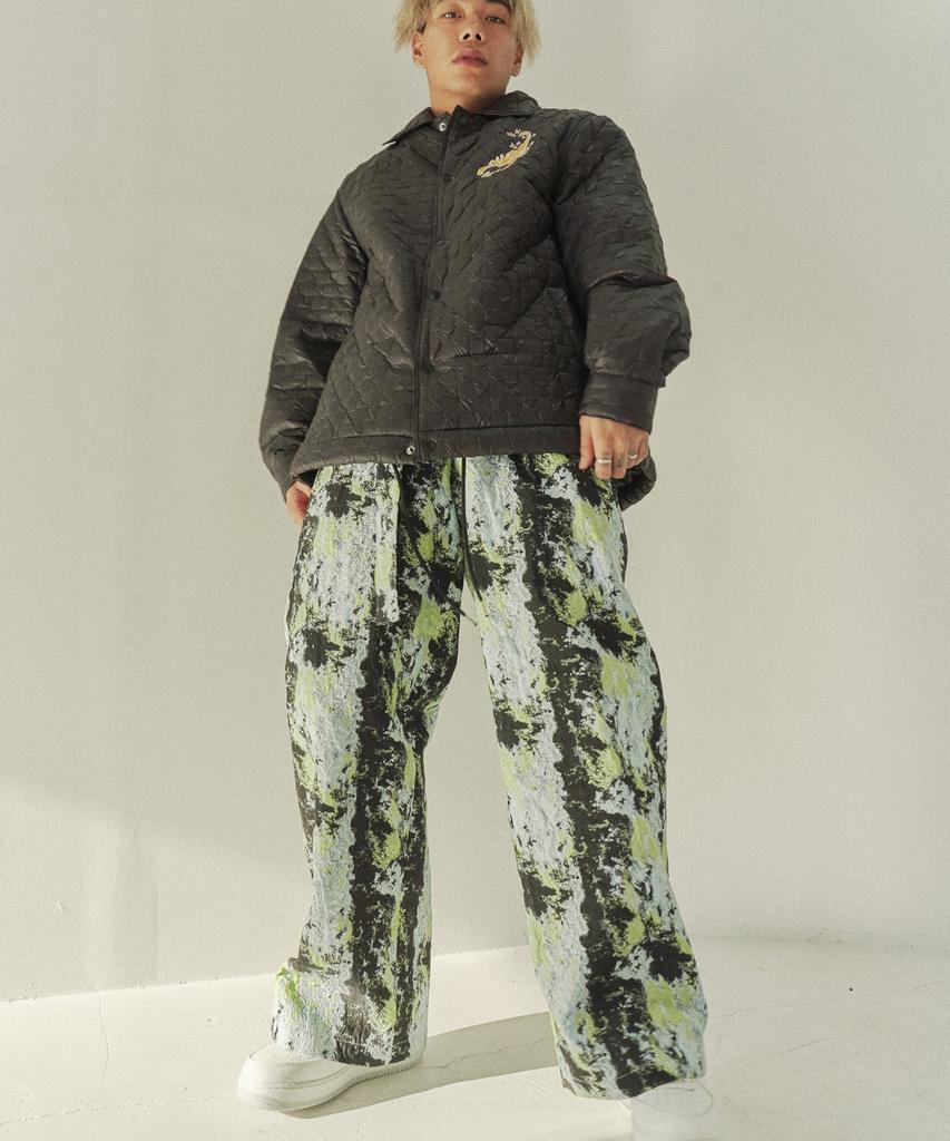 F8KE CHEMICAL CLUB Flower Jacquard Wide Pants Sky Blue