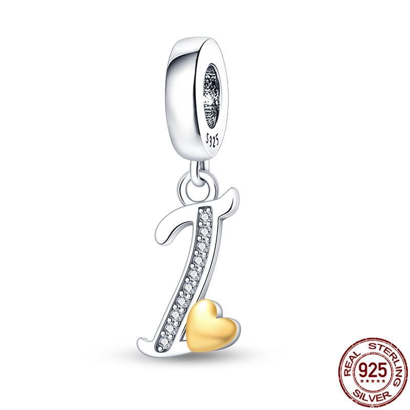 Novinka v kolekci Qikaola Originální náramky 26 písmen A-Z Měděné přívěsky Korálky Pro DIY Výrobu narozeninových šperků Dárky