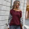 Women S Casual Leopard Patchwork Knit Pullover Sweater