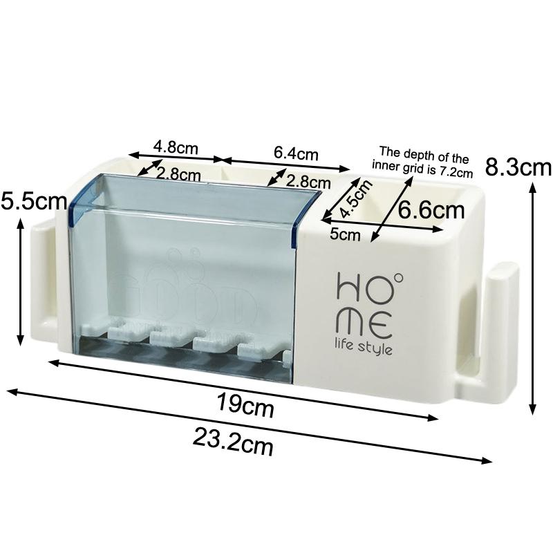 Portable Bathroom Electric Toothbrush Holder Plastic No-Drill Wall Mounted Toothbrush Cup Rack For Washing Cup