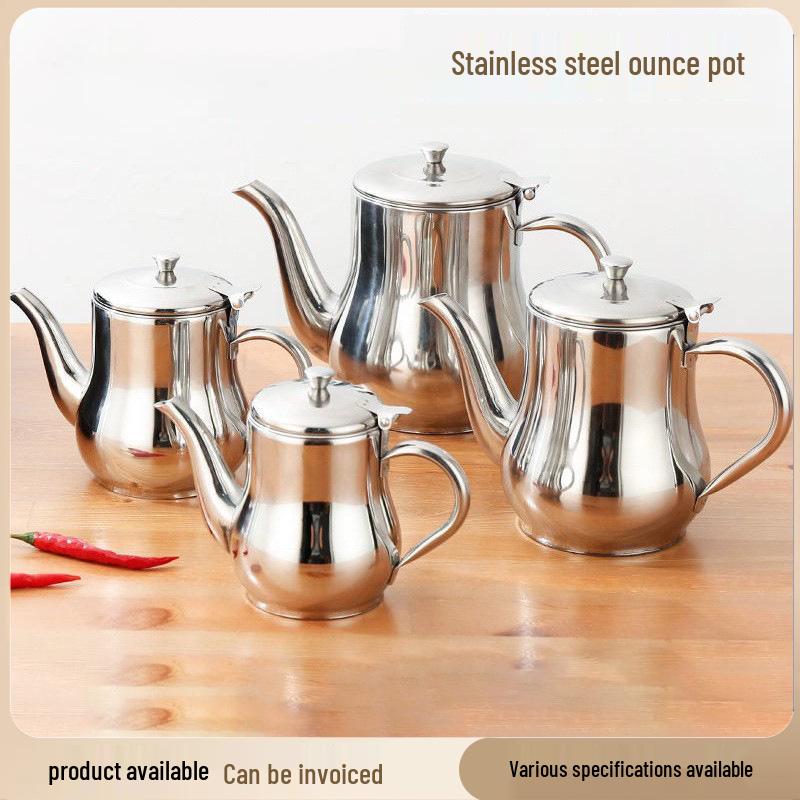 Stainless Steel Leak-Proof Oil & Vinegar Pour Bottle - Small Kitchen Container with Ounce Control