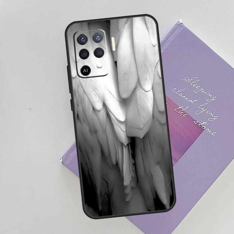 Angel Wings Heart Phone Case For Oppo A54 A74 A94 A15 A16 A17 A52 A72 A76 A96 A57 A58 A78 A98 A53S Cover Case
