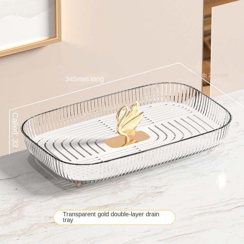 Kreativer Tablett-Organizer Küche Badezimmer Kosmetikaufbewahrung Zuhause Wohnzimmer Tablett Rechteckiges Tee-Obsttablett Desktop-Aufbewahrung