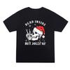 Christmas Skeleton New Retro Creative Pure Cotton Short Sleeved Tshirt Men and Women Printed Loose Top