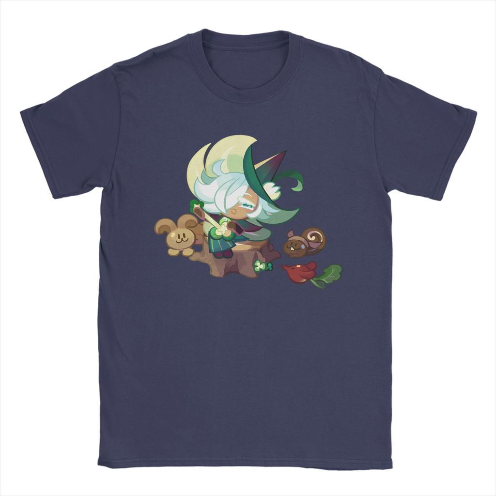 Cookies Run Kingdom T Shirt for Unisex Pure Cotton Novelty TShirts Crewneck Clover Cookie Tee Shirt Short Sleeve Clothing