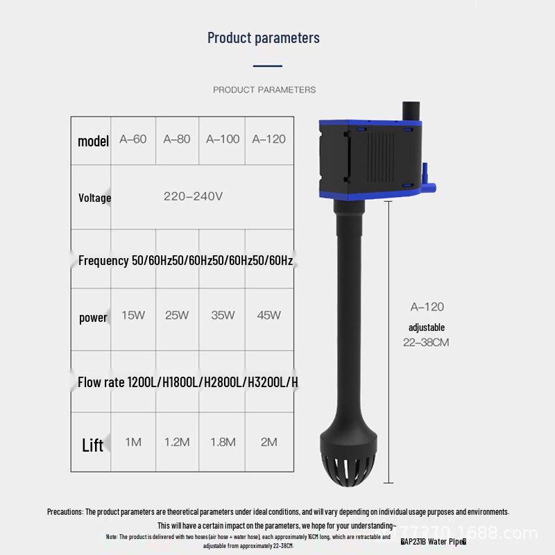 

Трехфункциональный погружной фильтр-насос для аквариума с аэрацией A60 Power 15W